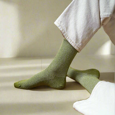 Chaussettes Glitter Lurex en lyocell | Vert olive