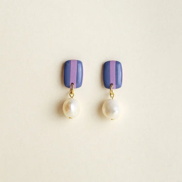 Boucles d'oreilles Isabella - Denim / Lavande