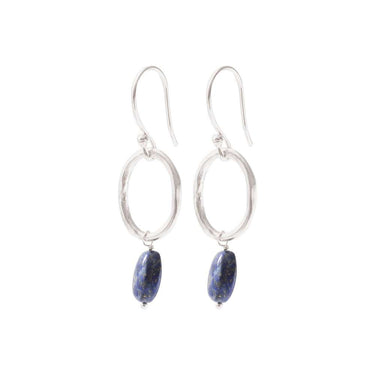 Boucles Graceful argenté - Lapis Lazuli