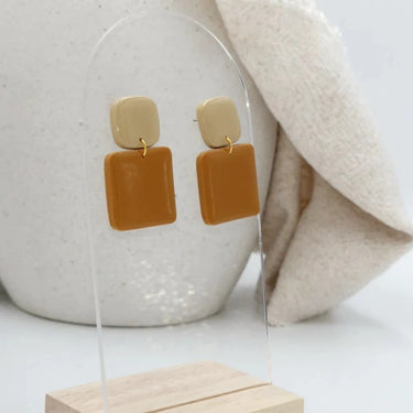Sofia earrings - beige &amp; ocher