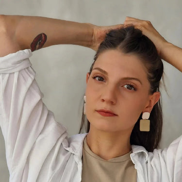 Sofia earrings - cream &amp; beige