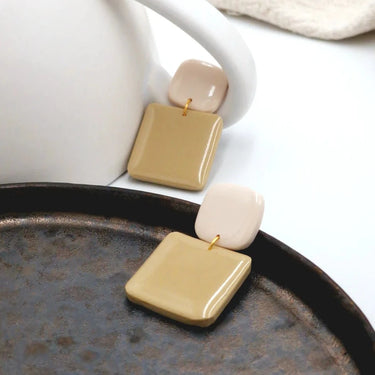 Sofia earrings - cream &amp; beige
