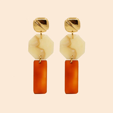 Sydney earrings - marble and amber