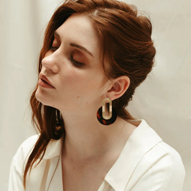 Erin earrings - brown scales