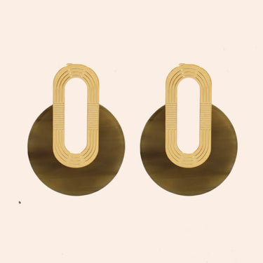 Erin earrings - khaki horn