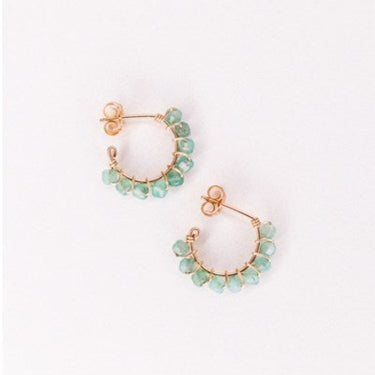 Boucles Beaume - doré & aventurine