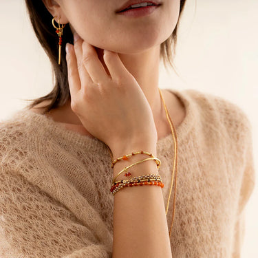Bracelet Advanced doré - Cornaline