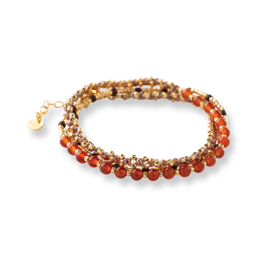 Bracelet Advanced doré - Cornaline
