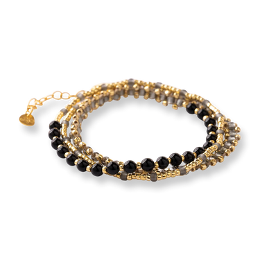 Bracelet Advanced doré - Onyx noir