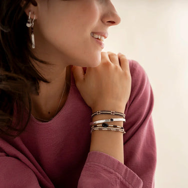 Bracelet Energetic argenté - Grenat