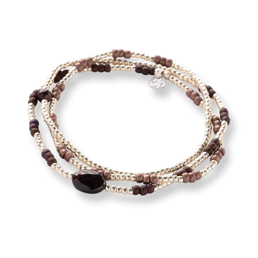 Bracelet Energetic argenté - Grenat