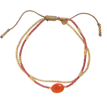 Bracelet Feeling doré - Cornaline