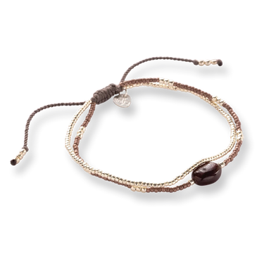 Bracelet Feeling argenté - Grenat