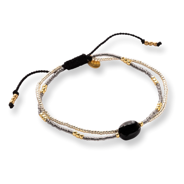 Bracelet Feeling doré - Onyx noir