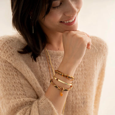 Bracelet Intensity doré - Cornaline