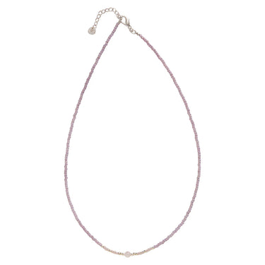 Collier Excitement argenté - Quartz rose