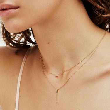 Collier court Amants - cristal