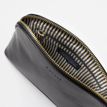 Cosmetic bag - black croco leather