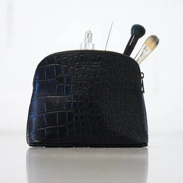 Cosmetic bag - black classic leather