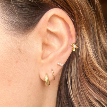 Clous Trio de perles - argent