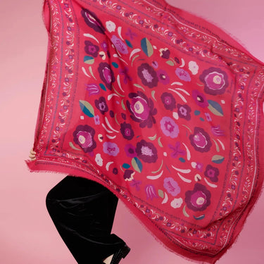 Foulard laine Balkans - Fuschia