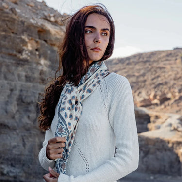 Foulard coton Léandro - bleu