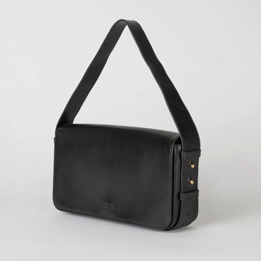 Gina-Tasche – schwarzes klassisches Leder 