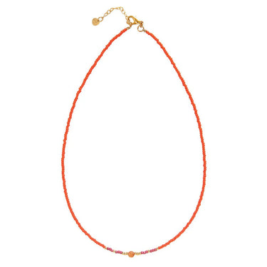 Collier Excitement doré - Cornaline