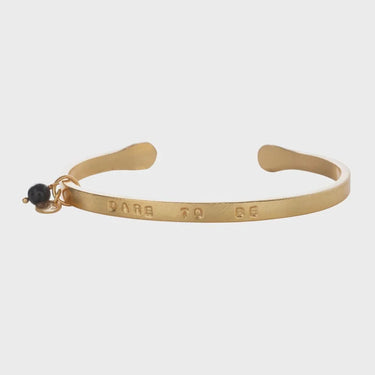 Pure bangle - gold &amp; black onyx 