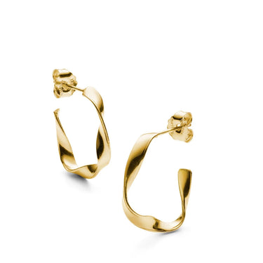 Swirl hoop earrings - gold