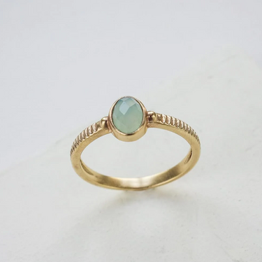 Bague Rosemary - doré et calcédoine