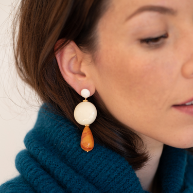 Alba earrings - coral