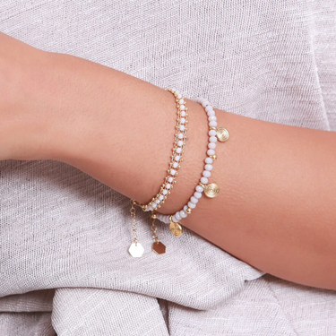 Bracelet Nia doré - gris