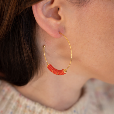 Charlotte earrings - coral