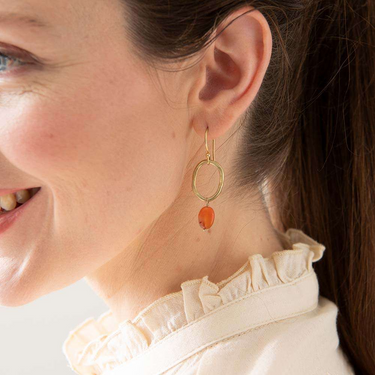 Boucles Graceful doré - Cornaline