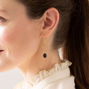Boucles Graceful doré - Grenat