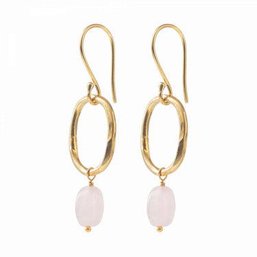 Boucles Graceful doré - Quartz rose