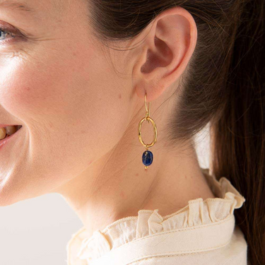 Boucles Graceful doré - Lapis Lazuli