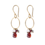 Boucles Flourish - doré & grenat mix