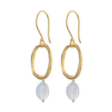 Boucles Graceful doré - Agate bleue