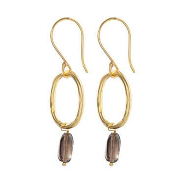 Boucles Graceful doré - Quartz fumé