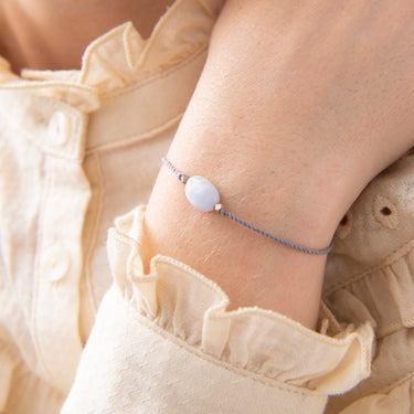 Bracelet Gemstone card  - Agate bleue