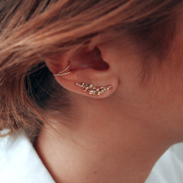 Faux Piercing Éclat croisé - doré