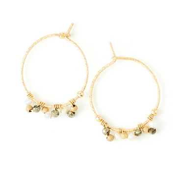 Frida medium hoop earrings - white
