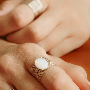 Elena large ring - white mother-of-pearl