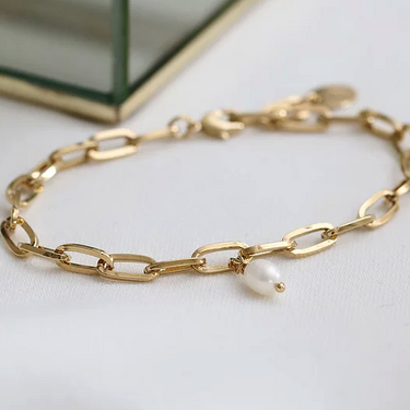 Bracelet Anna perle d'eau douce - chaîne épaisse