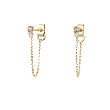 Amants chain earrings - Vintage pink
