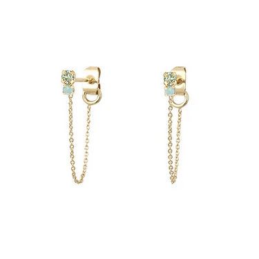 Amants chain earrings - chrysolite