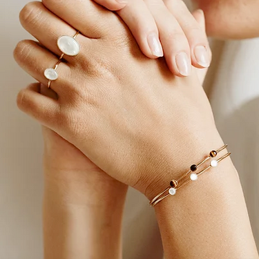 Grande bague Louise - blanc nacre