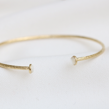 Bracelet jonc Laura - nacre blanche